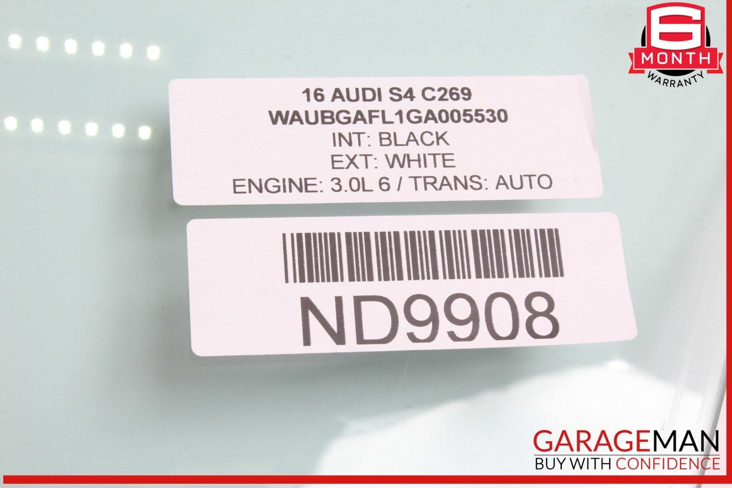 09-16 Audi S4 A4 Front Left Driver Side Door Window Glass 43R001605 OEM