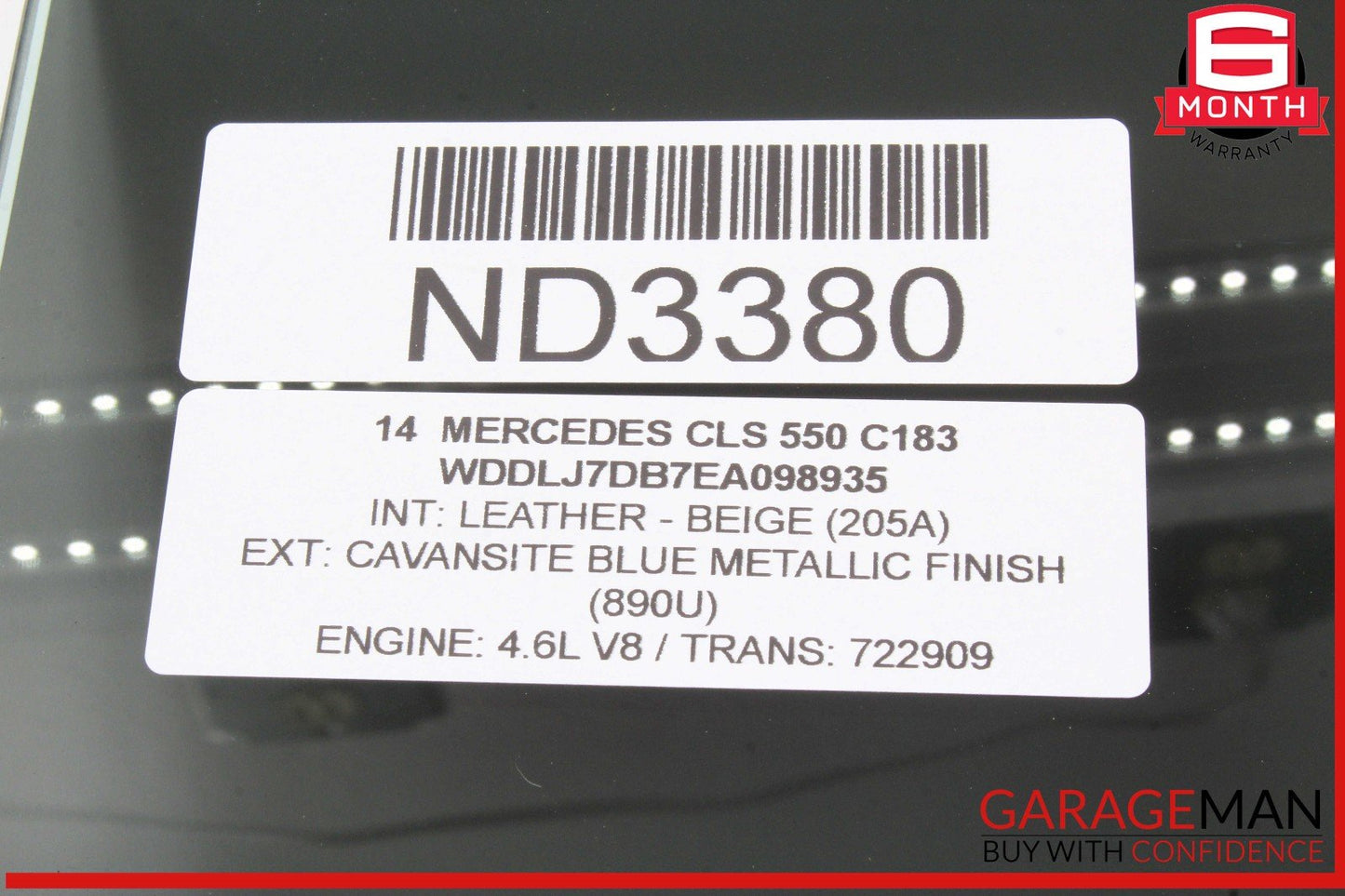 12-14 Mercedes W218 CLS550 Rear Left Driver Side Door Window Glass OEM