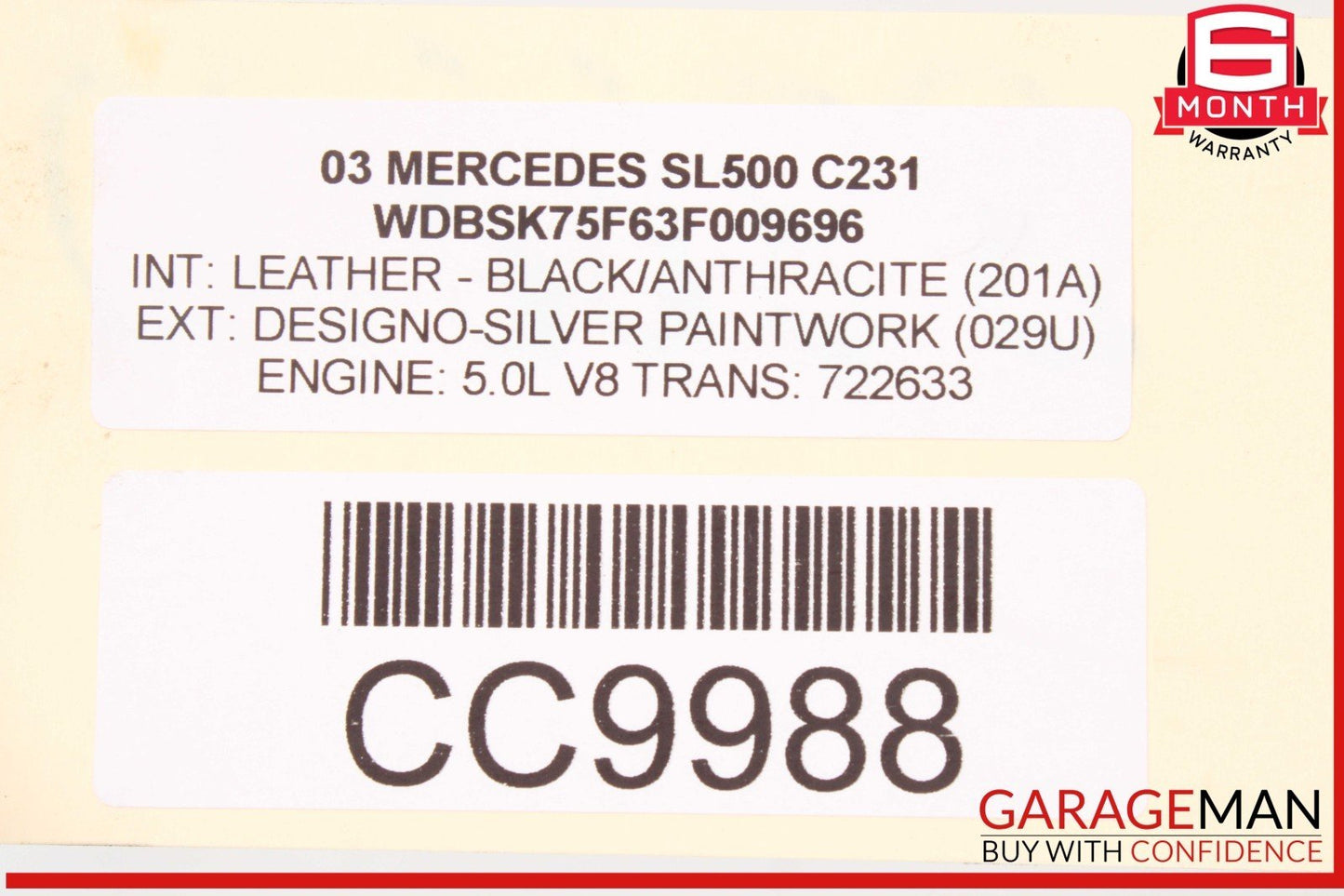 00-04 Mercedes W215 SL500 S500 Automatic Transmission 722.633 OEM 107k