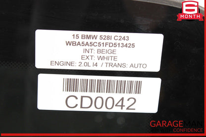 11-16 BMW 528i 535i 550i F10 Panoramic Sunroof Sun Roof Window Glass Panel OEM