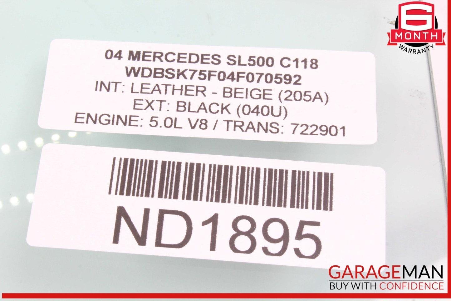 03-12 Mercedes R230 SL500 SL55 AMG Front Left Driver Side Door Window Glass OEM
