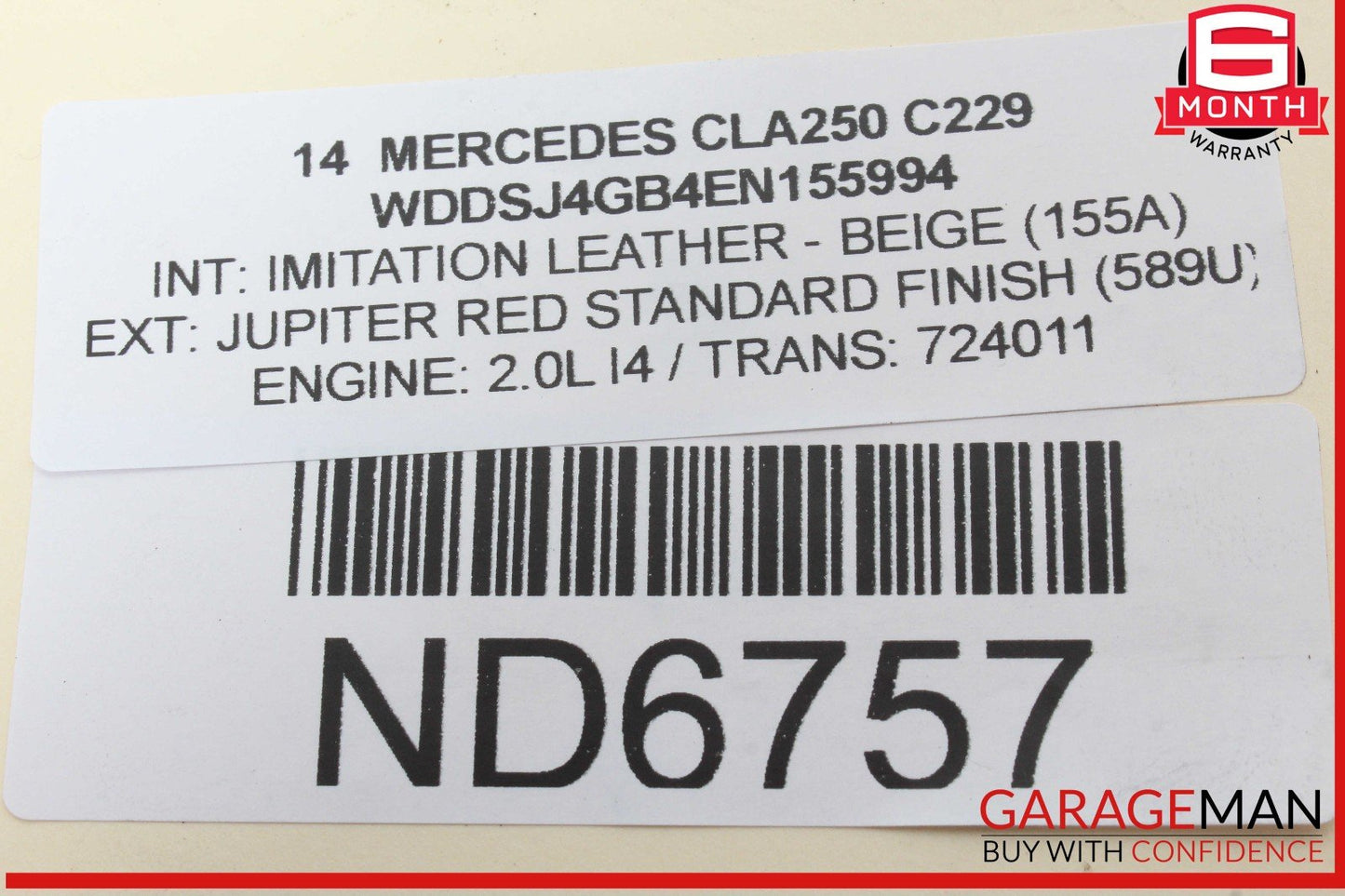 14-18 Mercedes W117 CLA250 Front Left Driver Side Door Window Regulator OEM