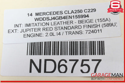 14-18 Mercedes W117 CLA250 Front Left Driver Side Door Window Regulator OEM