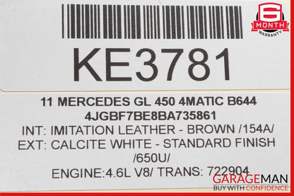 06-12 Mercedes X164 GL450 R350 Rear Overhead Dome Light Lamp Parking Sensor Assy