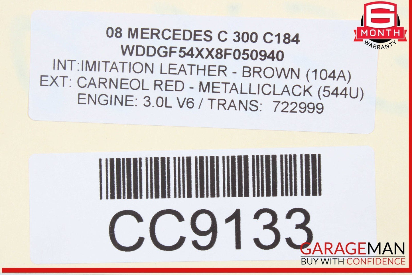 08-11 Mercedes W204 C300 3.0L V6 RWD Engine Motor Block Assembly 154k
