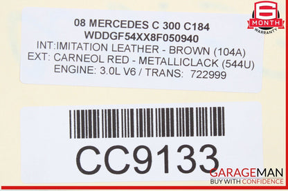 08-11 Mercedes W204 C300 3.0L V6 RWD Engine Motor Block Assembly 154k