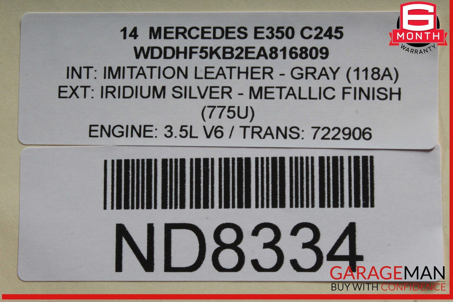 10-16 Mercedes W212 E350 E400 Sedan Rear Trunk Lid Deck Shell Panel OEM