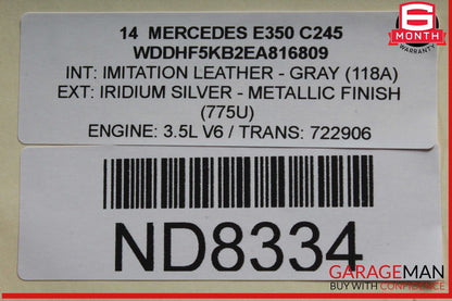 10-16 Mercedes W212 E350 E400 Sedan Rear Trunk Lid Deck Shell Panel OEM