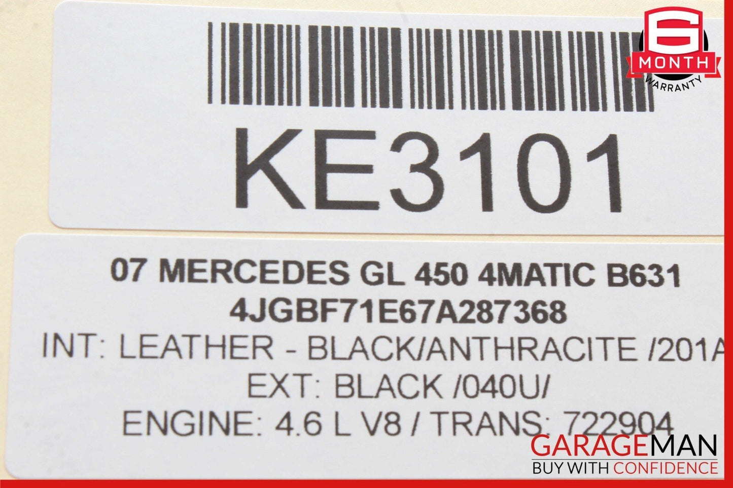 07-09 Mercedes X164 GL450 GL320 Base Bumper Left Fog Light Grille Grill OEM