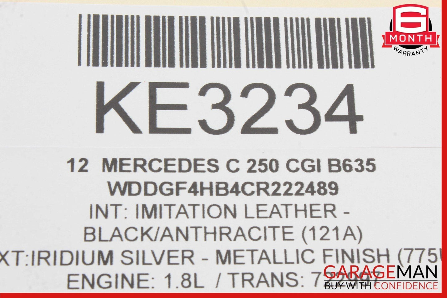 12-14 Mercedes W204 C250 C63 Sedan Right Exterior Door Handle Iridium Silver
