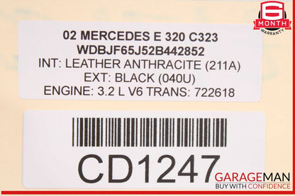 98-02 Mercedes W210 E320 3.2L V6 Engine Motor Block Assembly 145k