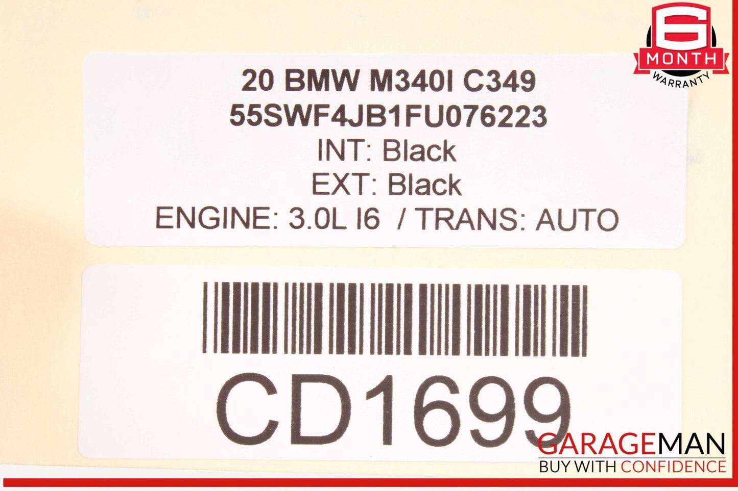19-24 BMW M340i 330i G20 Front Left Driver Side Door Cover Panel Black OEM