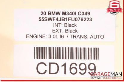 19-24 BMW M340i 330i G20 Front Left Driver Side Door Cover Panel Black OEM