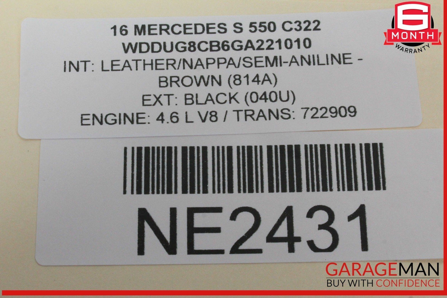 14-17 Mercedes W222 S550 Front Left and Right Side Head Rest Headrest Brown OEM