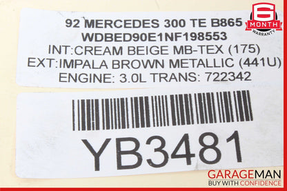 84-95 Mercedes W124 300TE Power Steering Rack Gear Box Gearbox Assembly OEM