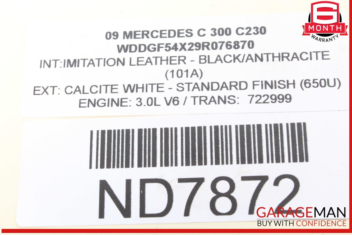 06-13 Mercedes W204 C300 Left Side Engine Motor Cylinder Head Valve Cover OEM