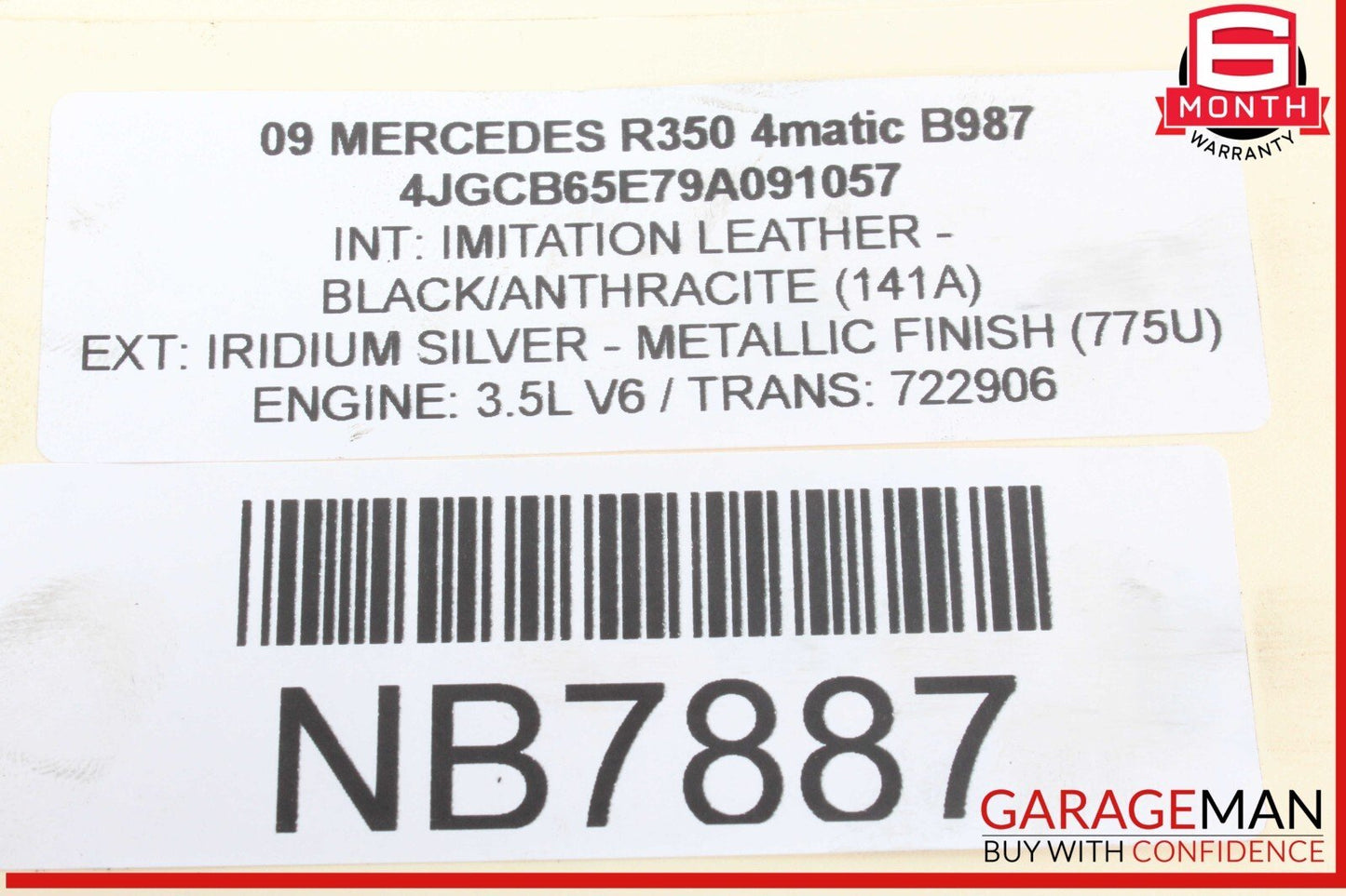 06-13 Mercedes W251 R350 4MATIC Right Engine Motor Cylinder Head Valve Cover OEM