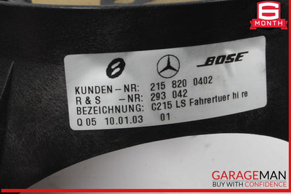 00-06 Mercedes W215 CL55 AMG Front Right and Left Side Door Sound Speaker OEM