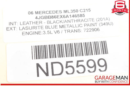 06-13 Mercedes W164 ML350 Left Side Engine Motor Cylinder Head Valve Cover OEM
