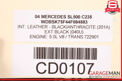 03-08 Mercedes R230 SL500 SL55 AMG SL550 Hood Cover Panel Assembly OEM