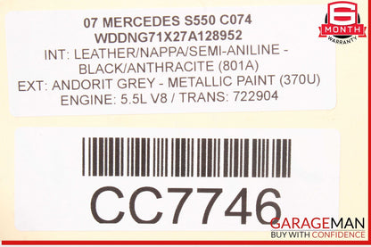 07-14 Mercedes W221 S550 S350 CL550 Engine Cooling Fan Shroud Motor Assembly