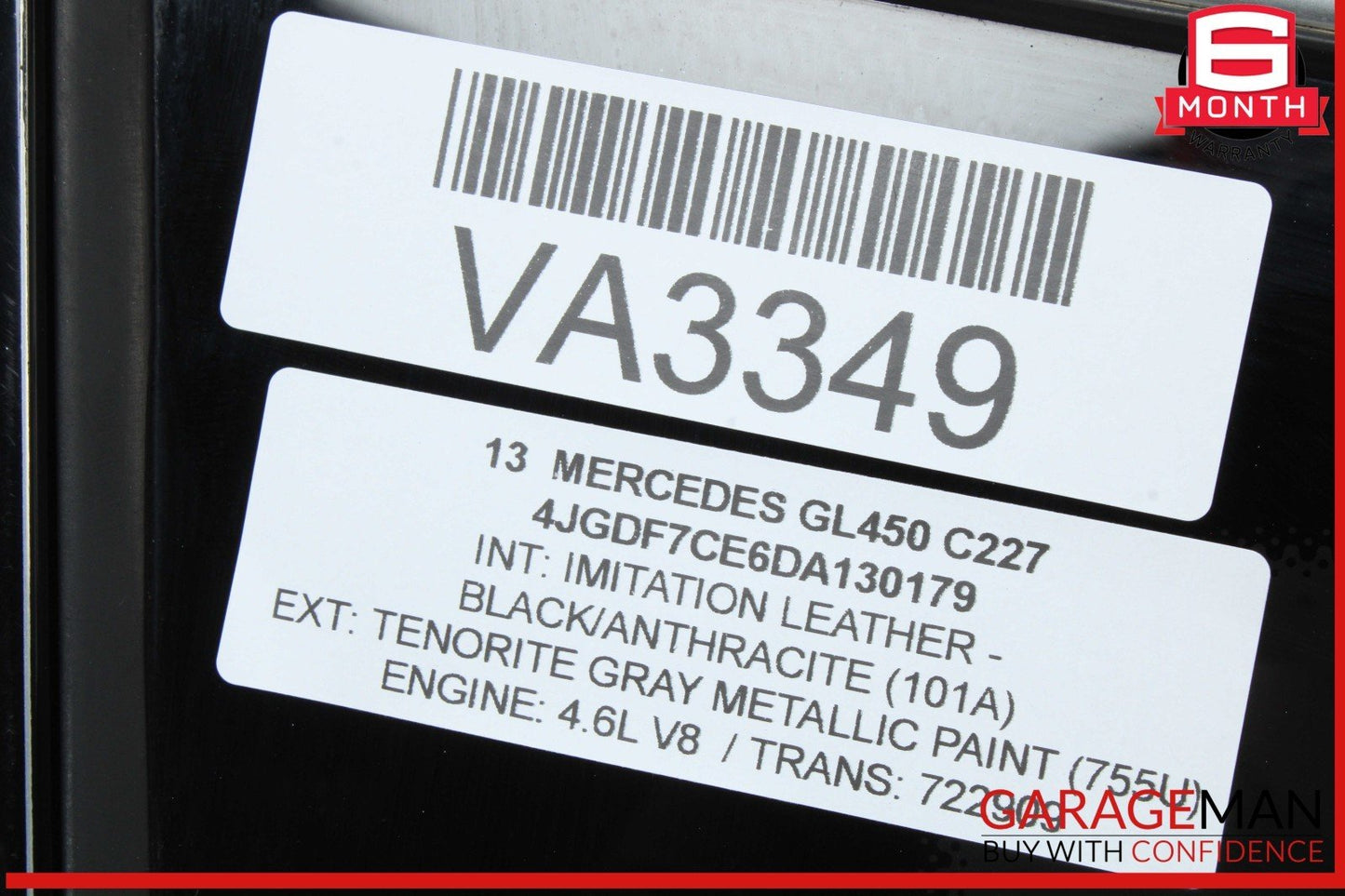 13-19 Mercedes X166 GL450 GLS550 Rear Left Side Quarter Window Glass Trim Assy