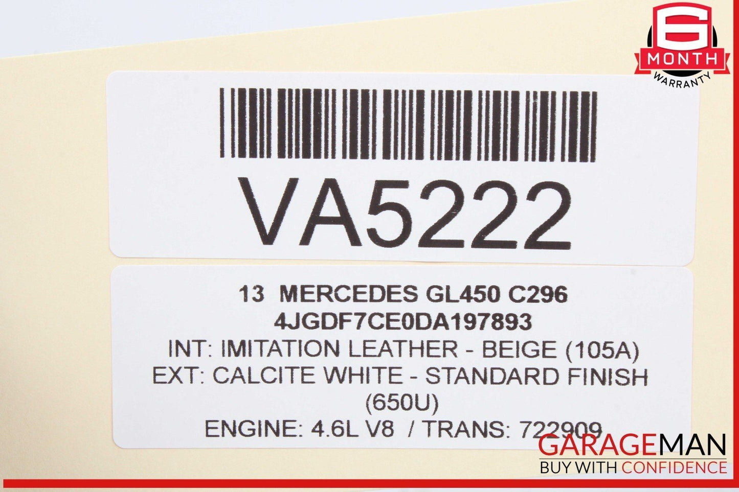 11-20 Mercedes X166 GL450 GL550 S550 Left Side Engine Cylinder Head Valve Cover