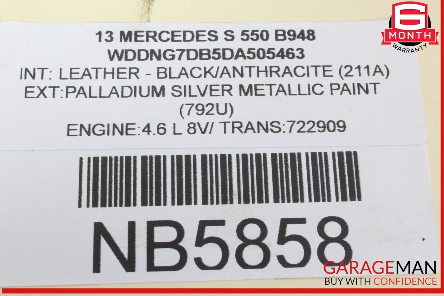 11-20 Mercedes W221 S550 E550 CLS550 Right Passenger Cylinder Head Cover OEM