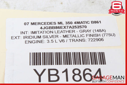 06-12 Mercedes W164 ML350 Front Center Console Cup Holder Compartment 1646801714