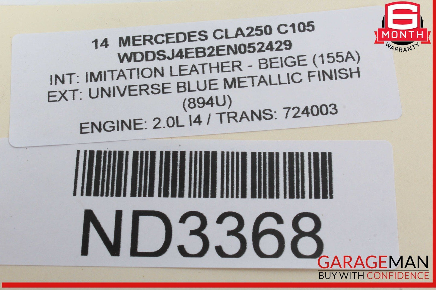 13-18 Mercedes W117 CLA250 Front Left Side Halogen Headlight Head Light Lamp OEM