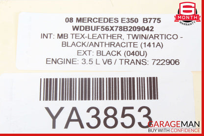 06-09 Mercedes W211 E350 CLS500 4 Spoke Steering Wheel Leather Black OEM
