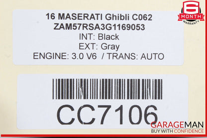 14-17 Maserati Ghibli Hood Bonnet Panel Assembly Black OEM
