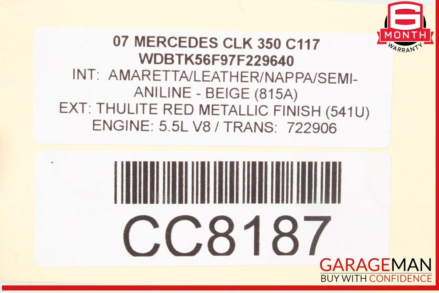 03-09 Mercedes W209 CLK350 CLK500 Complete Convertible Soft Top Roof Cover OEM