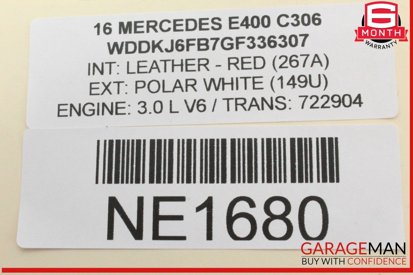 10-16 Mercedes W212 E400 Rear Left Door Window Regulator Frame w/o Motor OEM