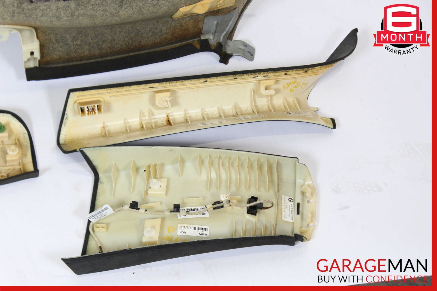 13-19 BMW 640i Roof Headliner Pillar Trim Cover Set OEM
