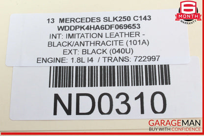 12-20 Mercedes R172 SLK250 SLK350 Front Top Roof Lock Latch Cylinder Set OEM