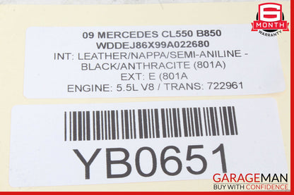 07-10 Mercedes CL550 S550 4 Spoke Steering Wheel Black w/ Paddles Assy Wood
