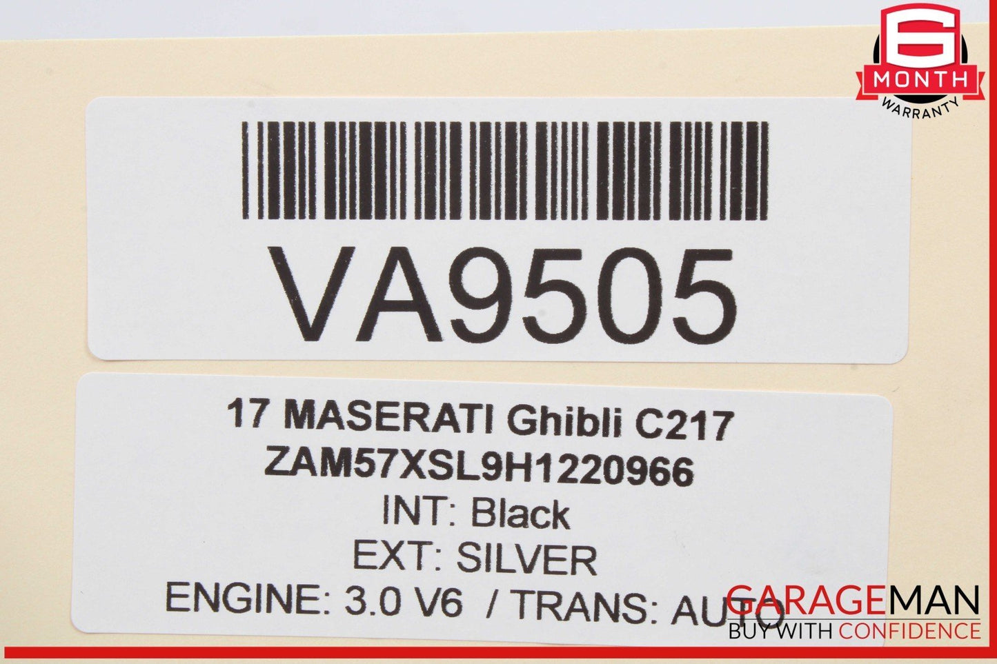 14-17 Maserati Ghibli Rear Parcel Shelf Trim Under Window Panel w/ Light OEM