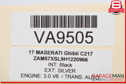 14-17 Maserati Ghibli Rear Parcel Shelf Trim Under Window Panel w/ Light OEM