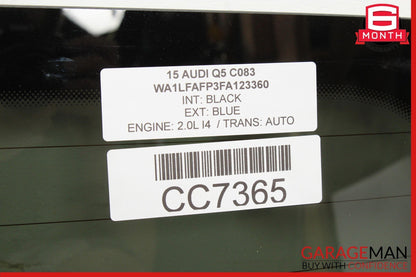 09-17 Audi Q5 SQ5 Rear Back Window Glass 8R0845501 OEM