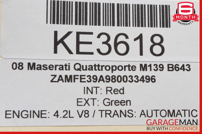 03-08 Maserati Quattroporte M139 Front Center Console AC A/C Air Vent OEM