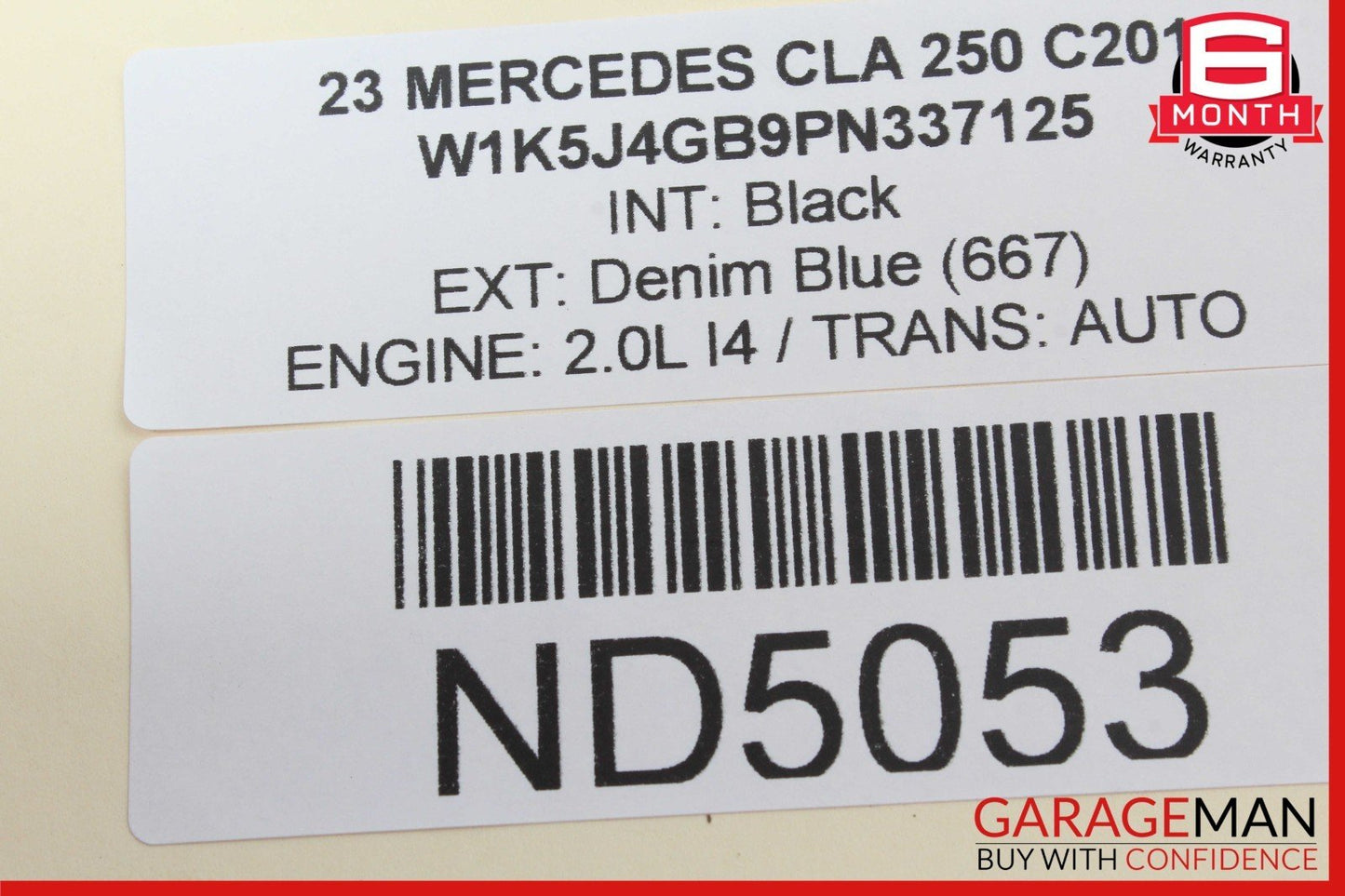 20-23 Mercedes W118 CLA250 Rear Left Driver Side Window Regulator Assembly