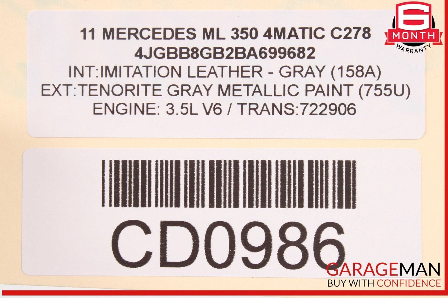 06-13 Mercedes W164 ML350 R350 Engine Cooling Fan Motor Assembly 1645000193 OEM