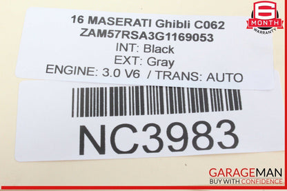 14-17 Maserati Ghibli Rear Right Side Exterior Door Handle w/ Door Lock Latch