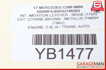 15-18 Mercedes W205 C300 GLC300 Steering Wheel Black w/ Paddle Shifters Assy OEM