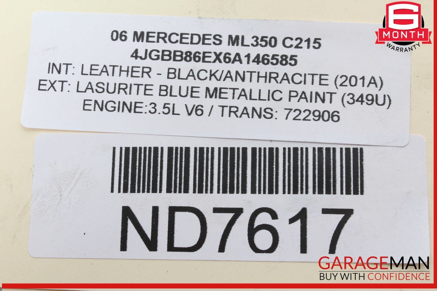 05-12 Mercedes W164 ML350 E350 Left Side Engine Motor Cylinder Head OEM