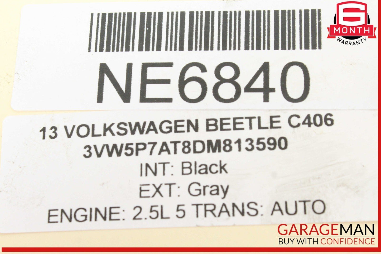 13-17 Volkswagen Beetle Rear Left Side Quarter Window Regulator Motor Assembly