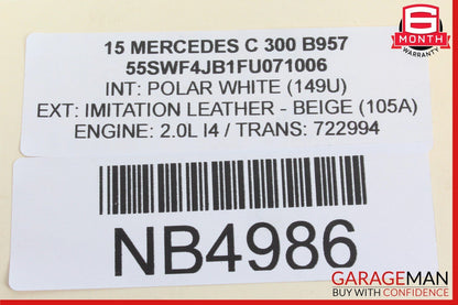 15-20 Mercedes W205 C300 C400 Rear Right & Left Side Brake Calipers Set of 2 Pc OEM