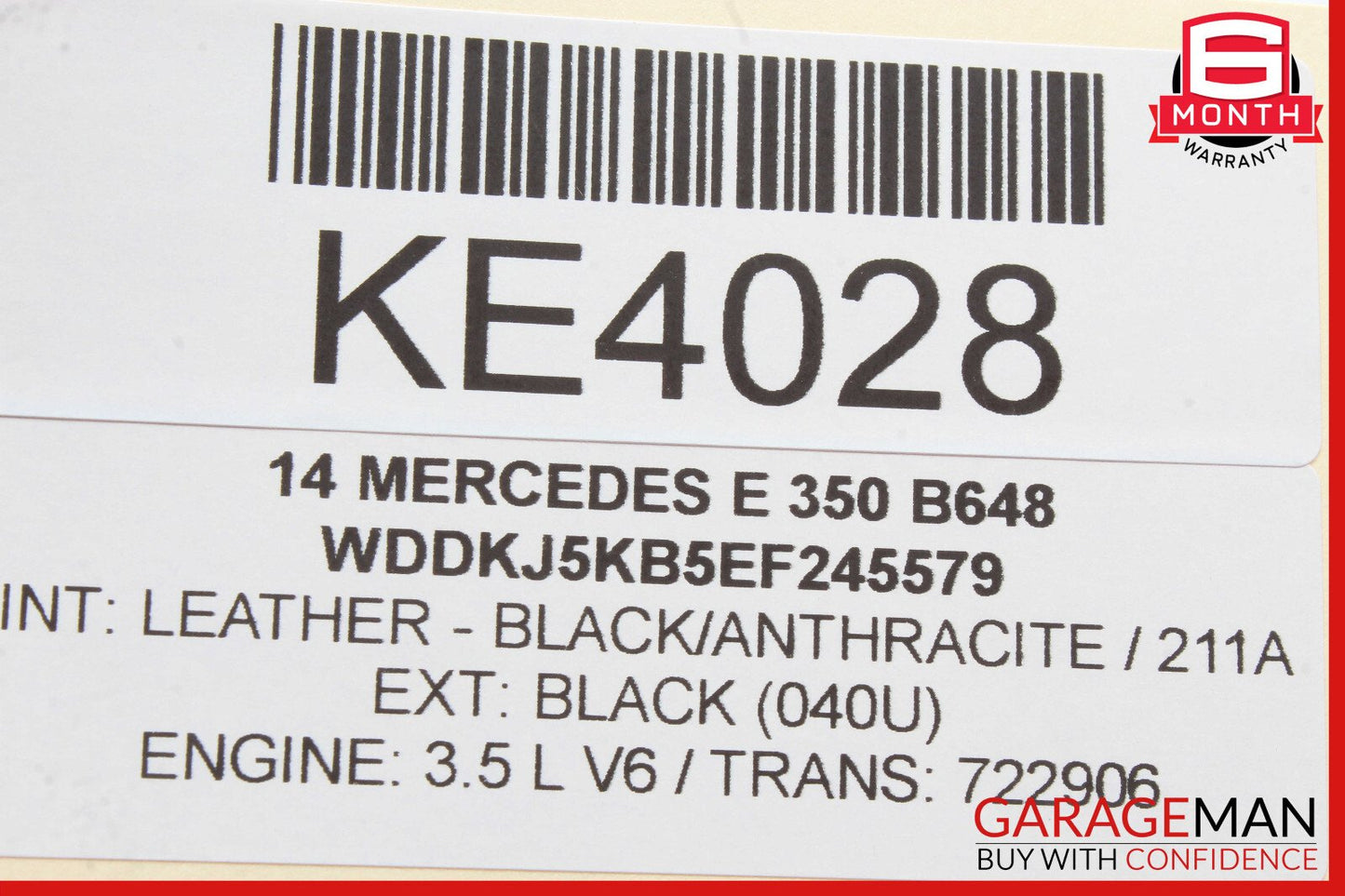 12-17 Mercedes W207 E350 C300 Interior Rear View Mirror Black OEM