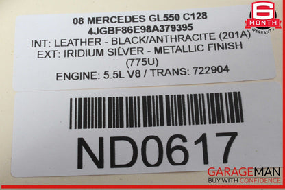 07-09 Mercedes X164 GL550 GL450 Rear Left Driver Side Tail Light Lamp OEM